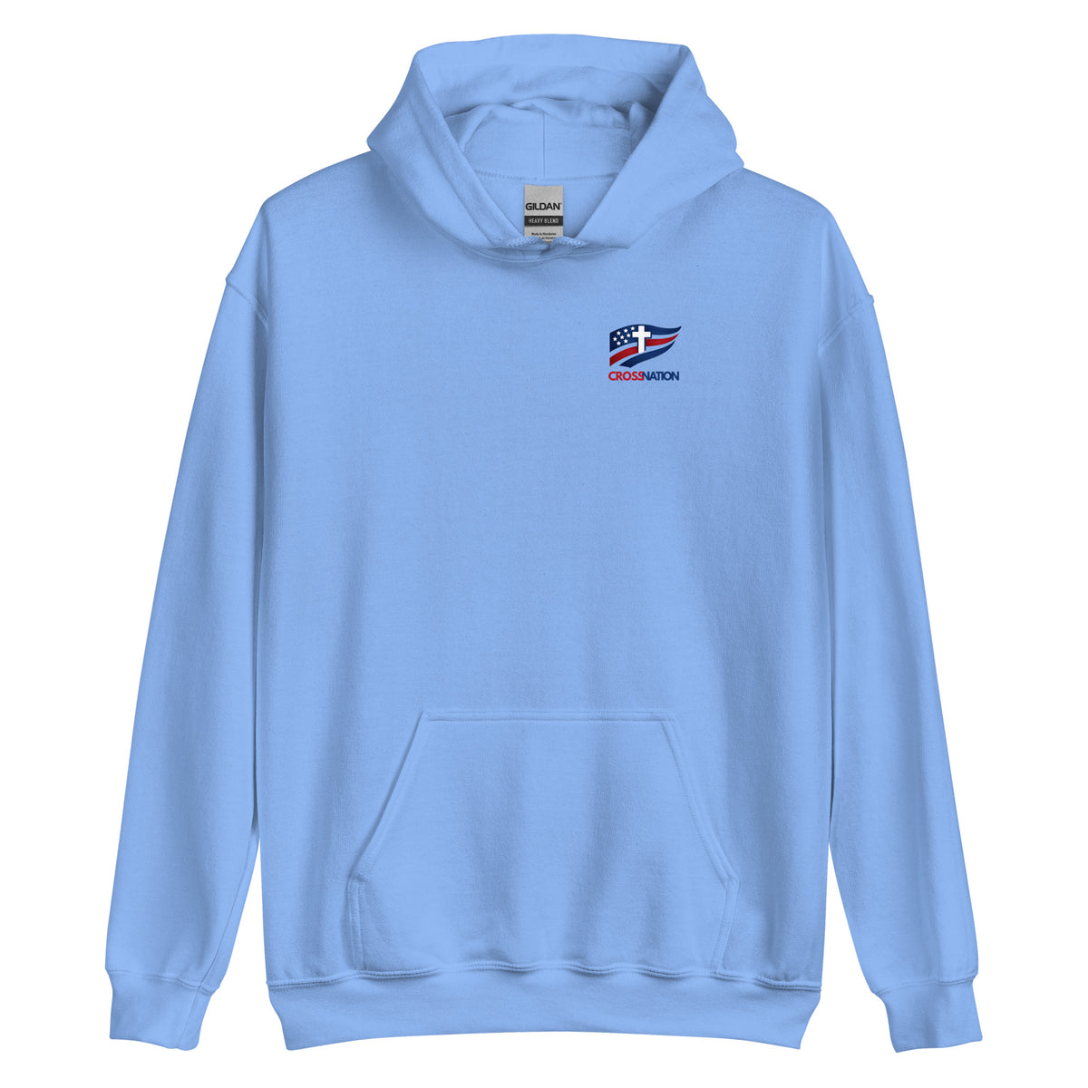 Victory in Christ Hoodie - Carolina Blue - Front View