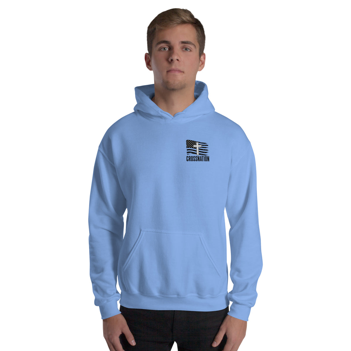 Heroes in Christ Healthcare Hoodie - Carolina Blue - Front View