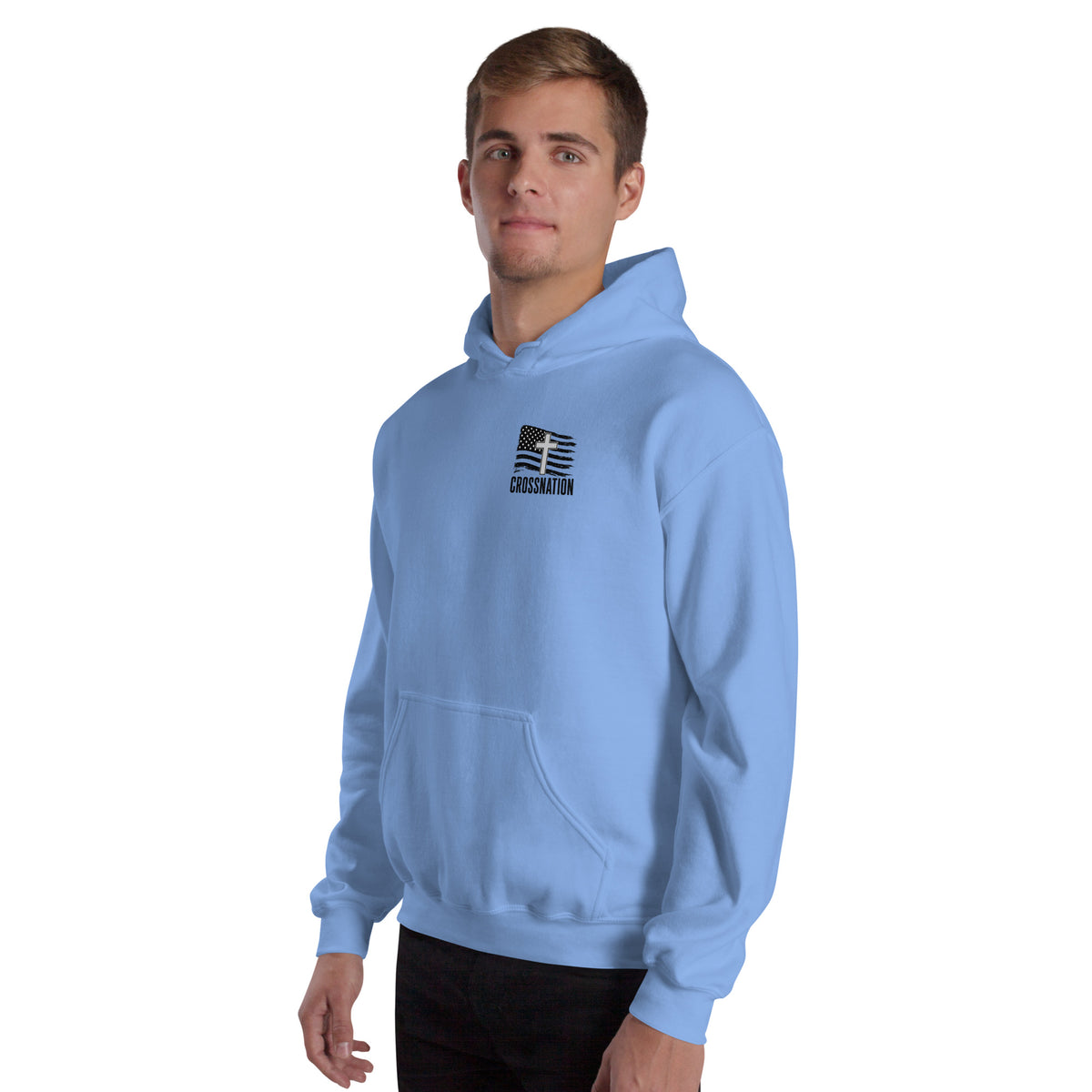 Heroes in Christ Healthcare Hoodie - Carolina Blue - Left Front View