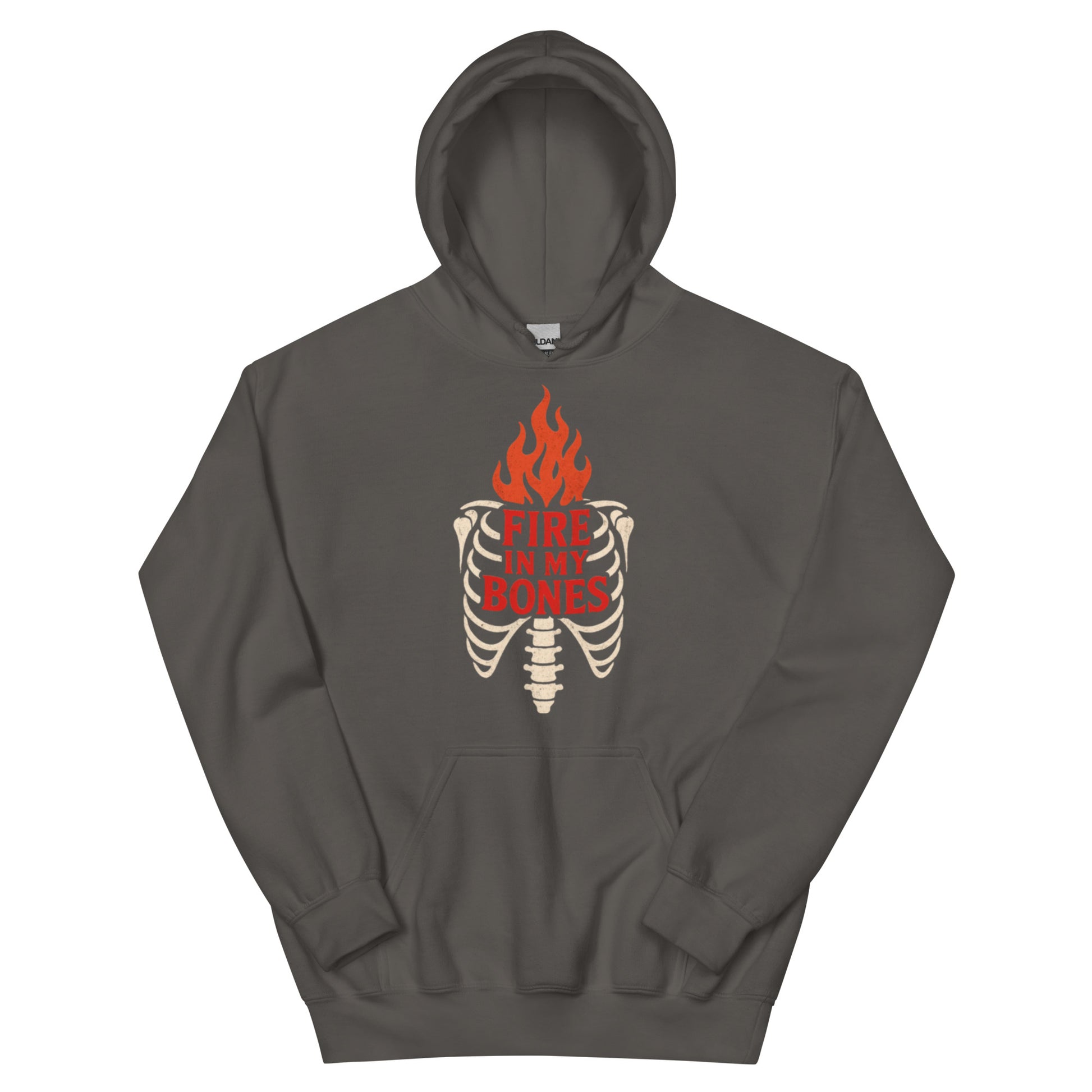 Fire in My Bones Hoodie - Charcoal - Front View