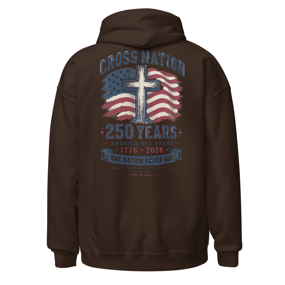 America 250th Hoodie - Dark Chocolate - Back View