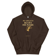 My Breath Bears His Name Hoodie - Dark Chocolate - Front View