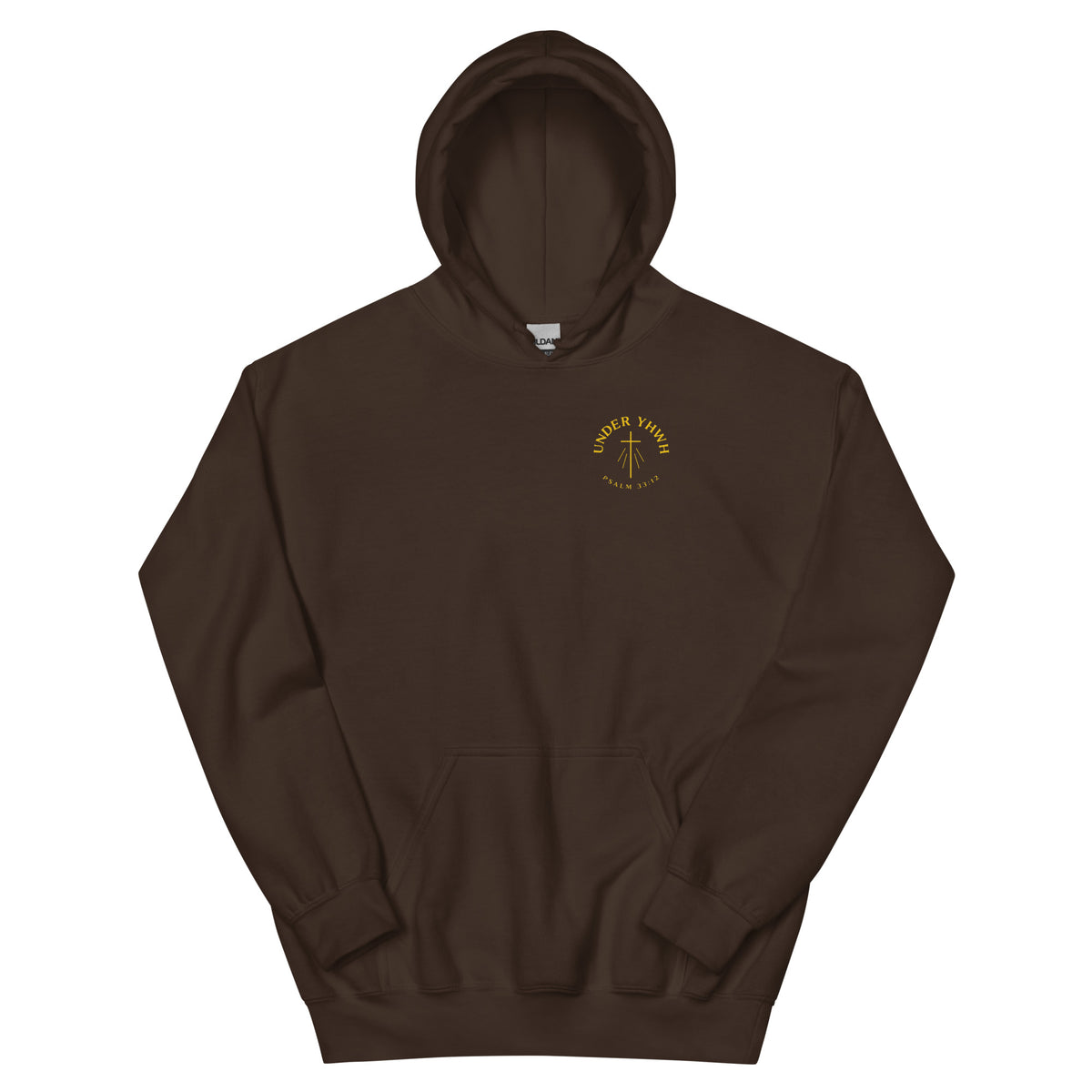Under YHWH Banner Hoodie - Dark Chocolate - Front View