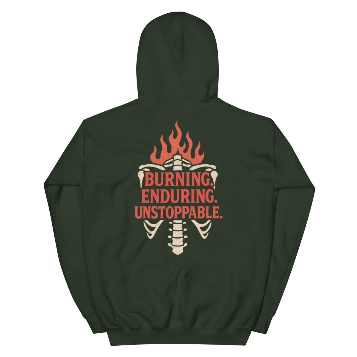 Fire in My Bones Hoodie - Forest Green - Back View 2