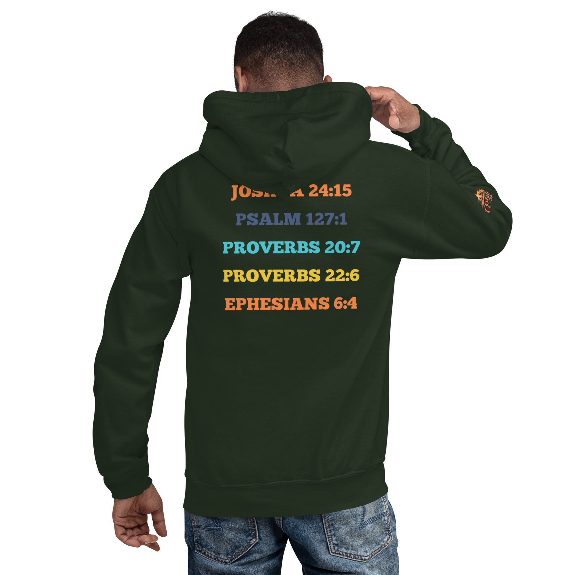 He is Dad Hoodie - Forest Green - Back View
