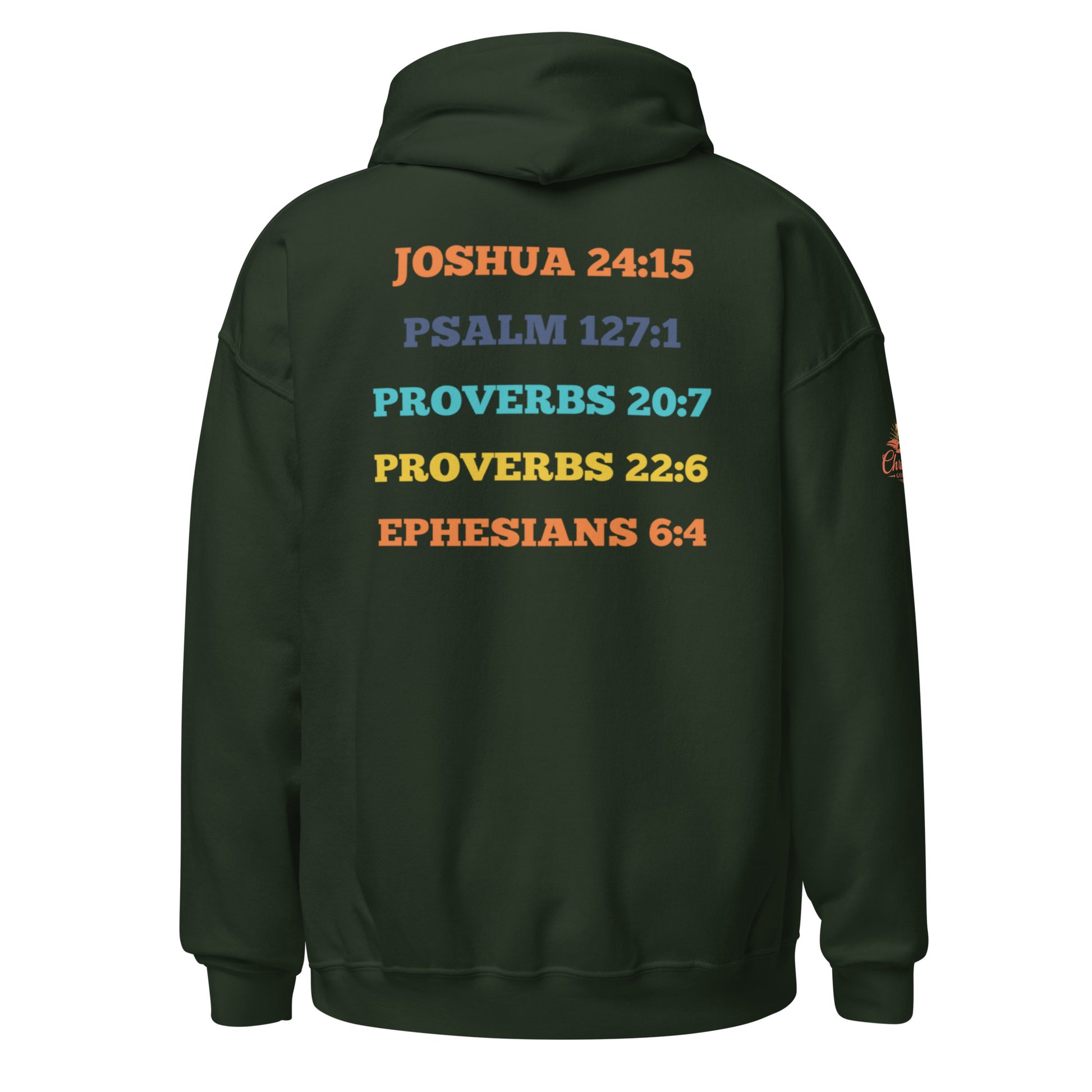 He is Dad Hoodie - Forest Green - Back View 2