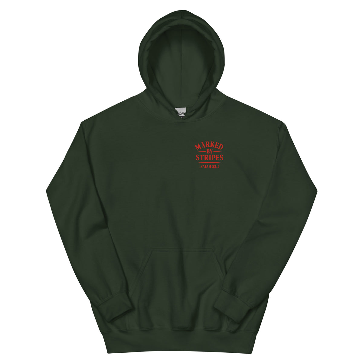 Marked by Stripes Hoodie - Forest Green - Front View