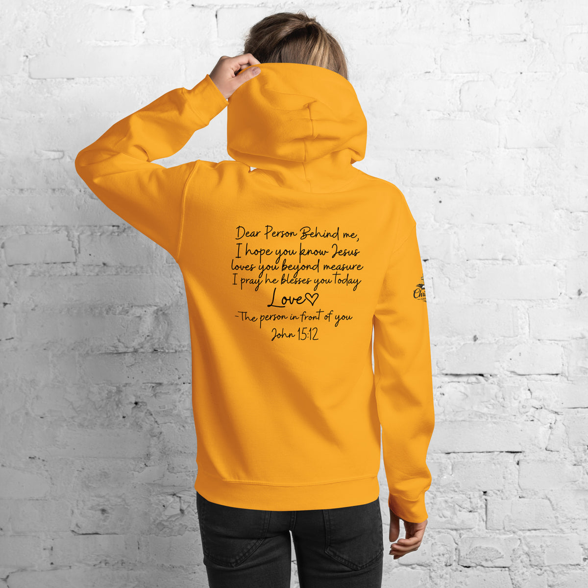 Love Like Jesus Hoodie - Gold - Back View
