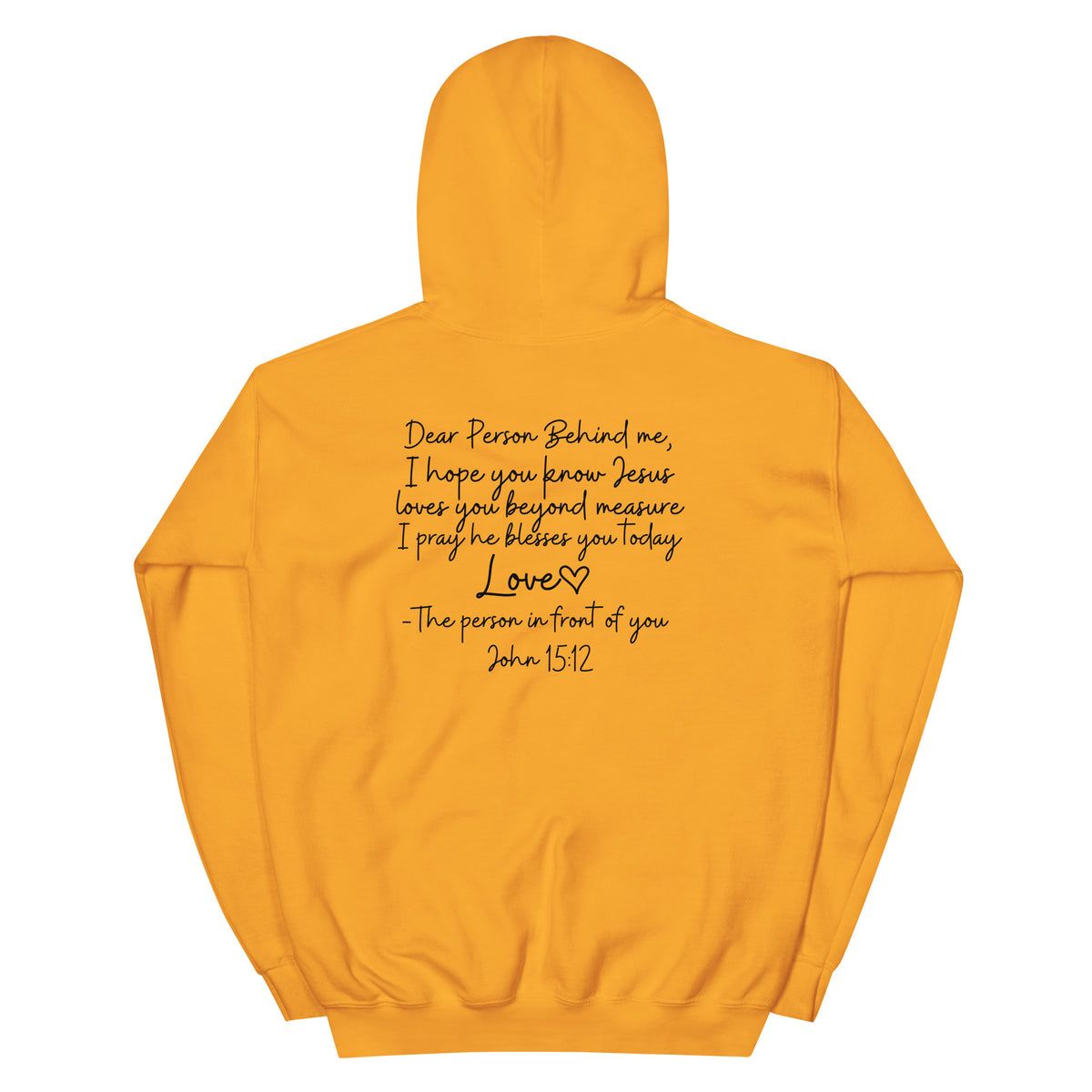 Love Like Jesus Hoodie - Gold - Back View 2