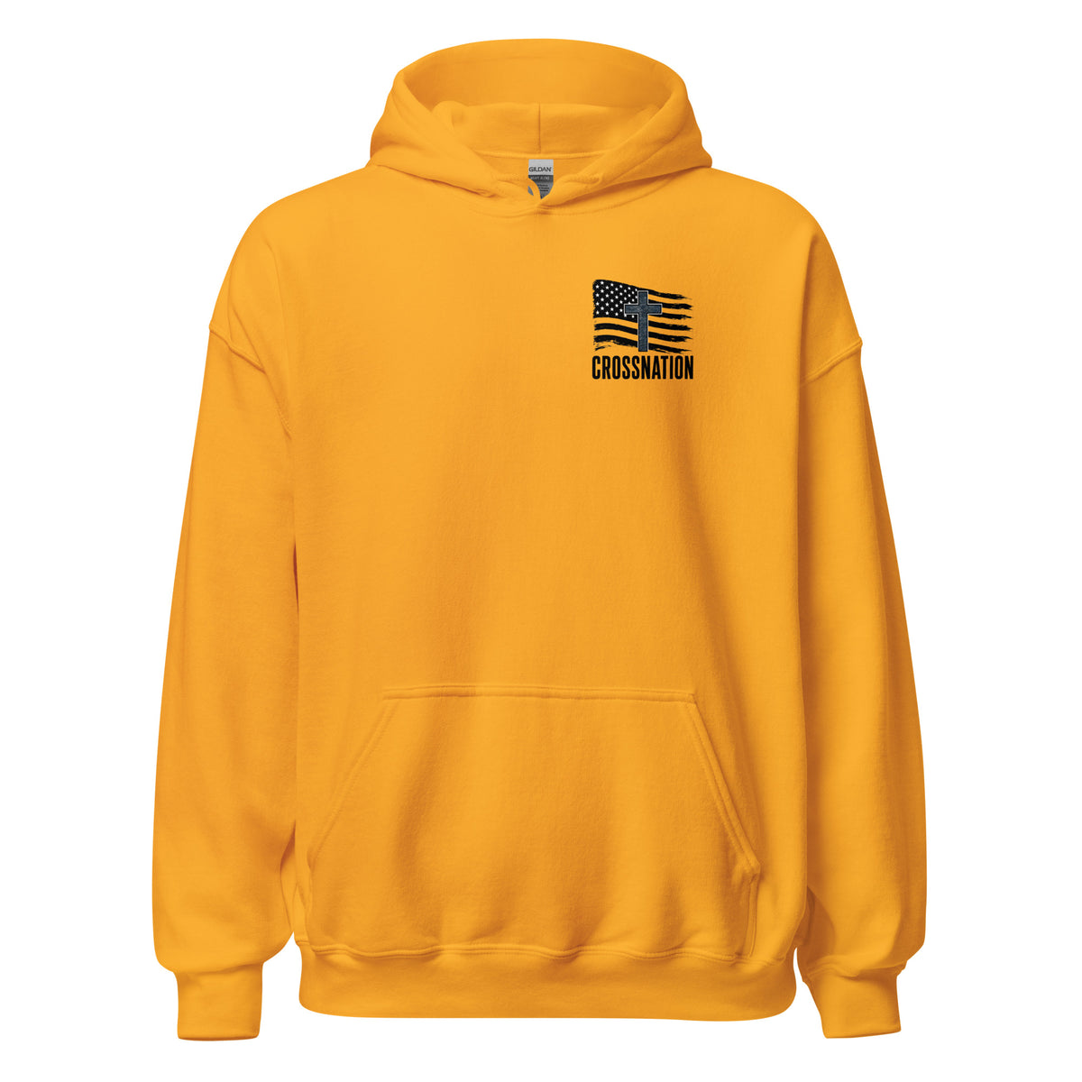 Heroes in Christ Navy Camo Hoodie - Gold - Front View