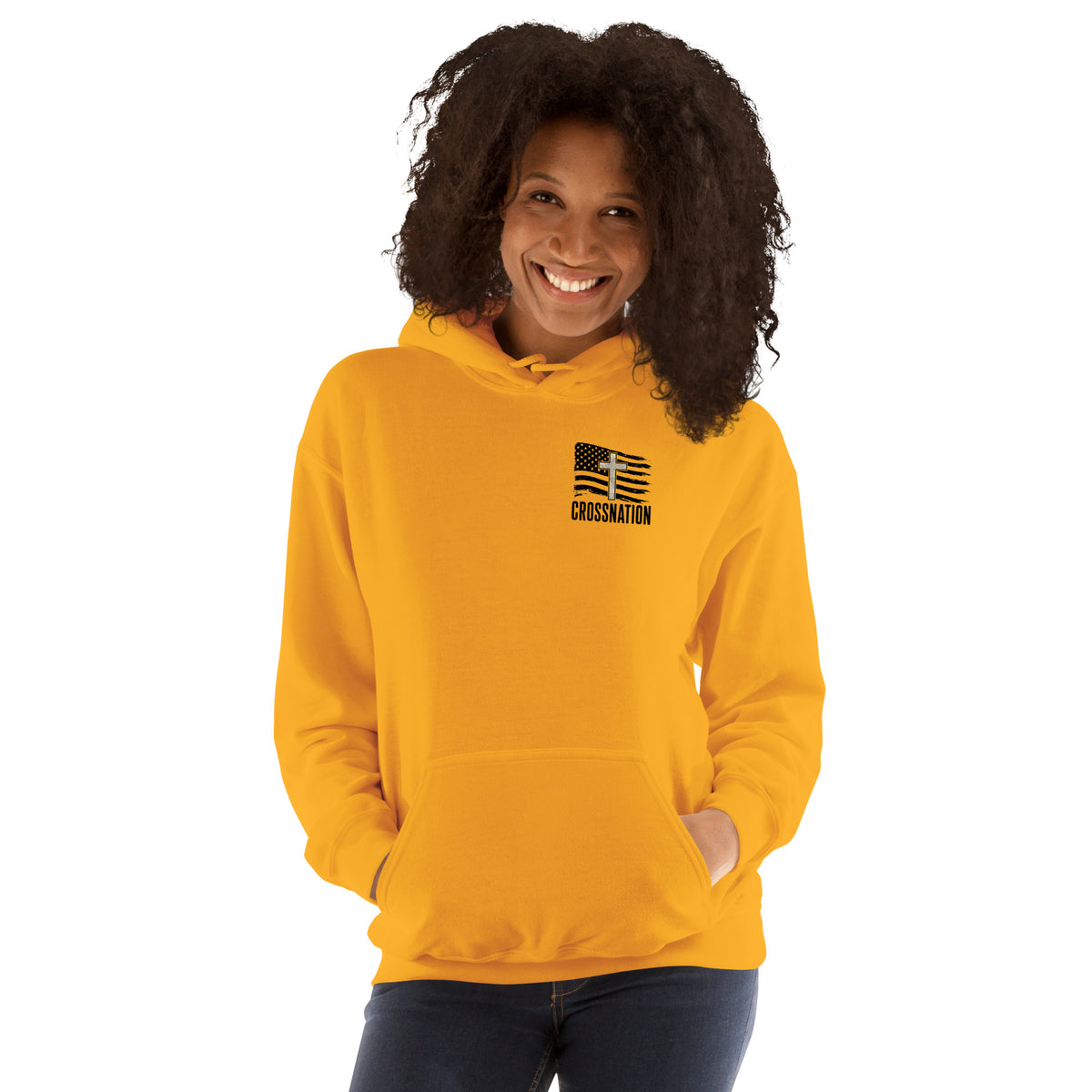 Heroes in Christ Marines Desert Camo Hoodie - Gold - Front View