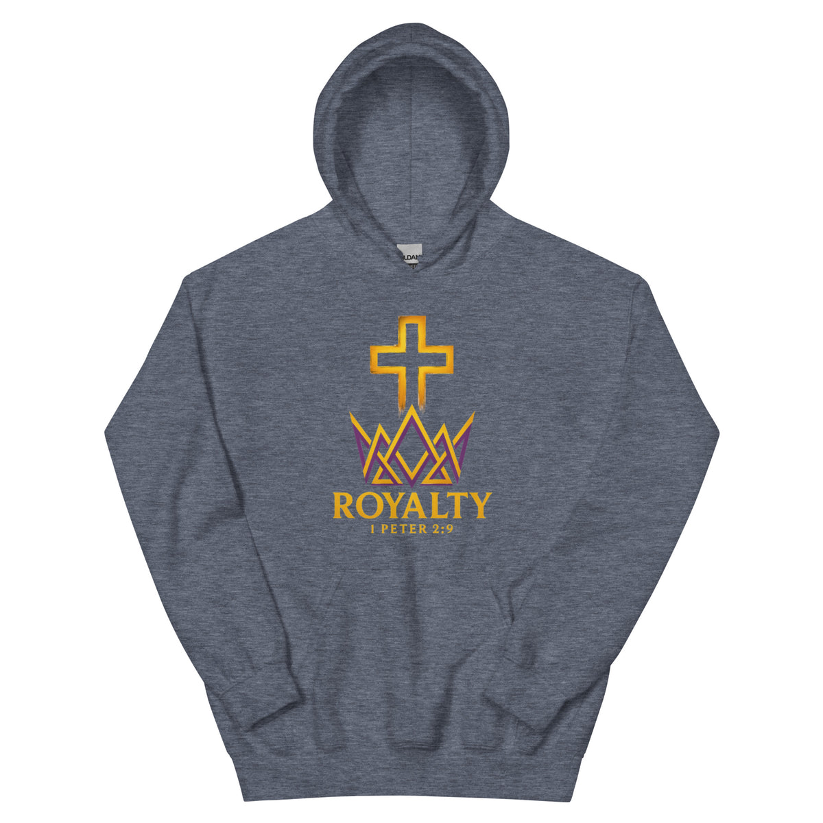 Royalty Hoodie - Heather Sport Dark Navy - Front View