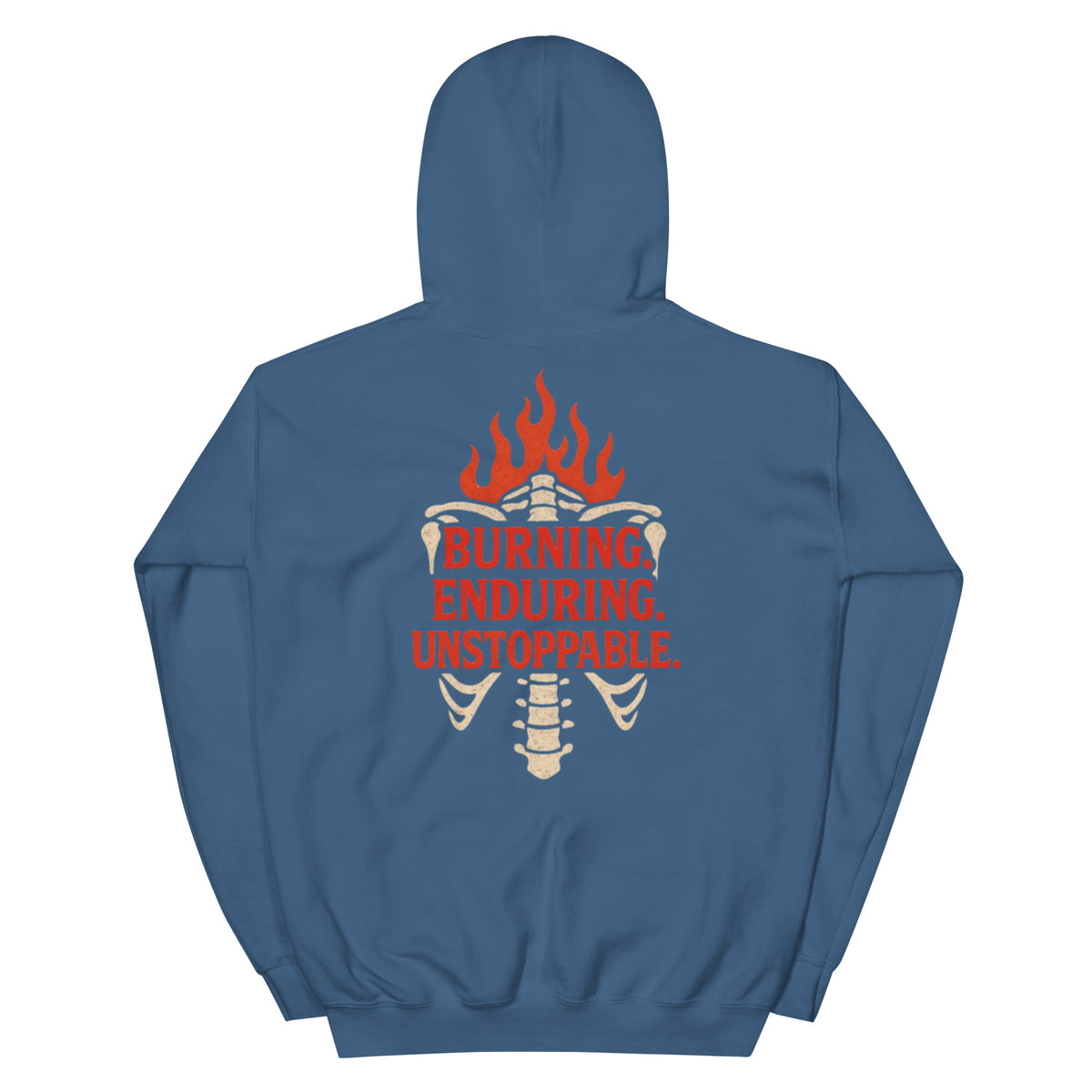 Fire in My Bones Hoodie - Indigo Blue - Back View