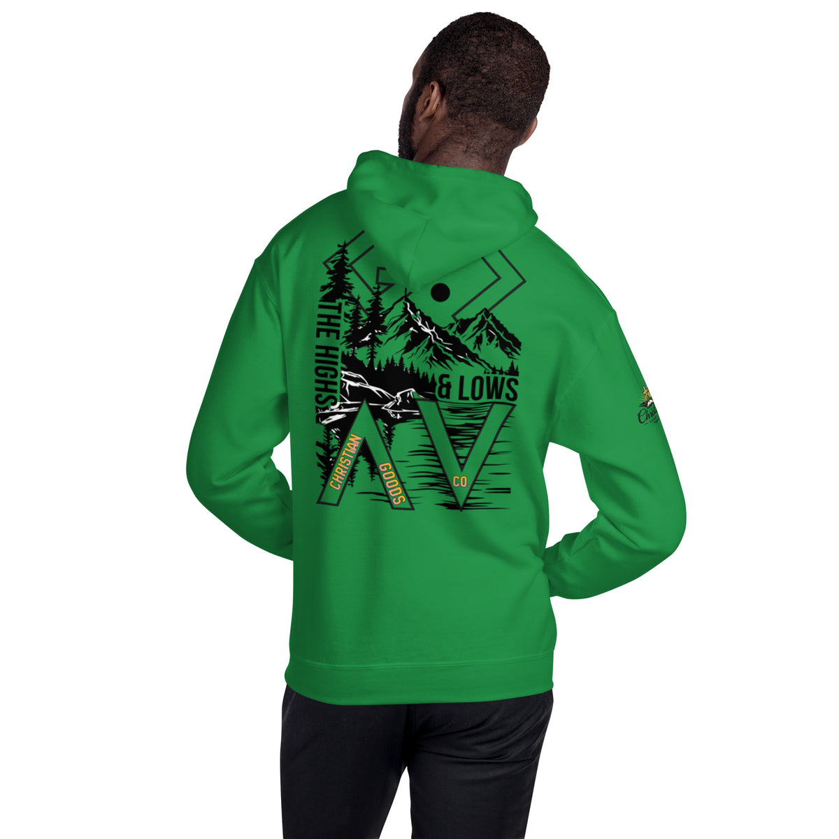 God is Greater Than Hoodie - Irish Green - Back View
