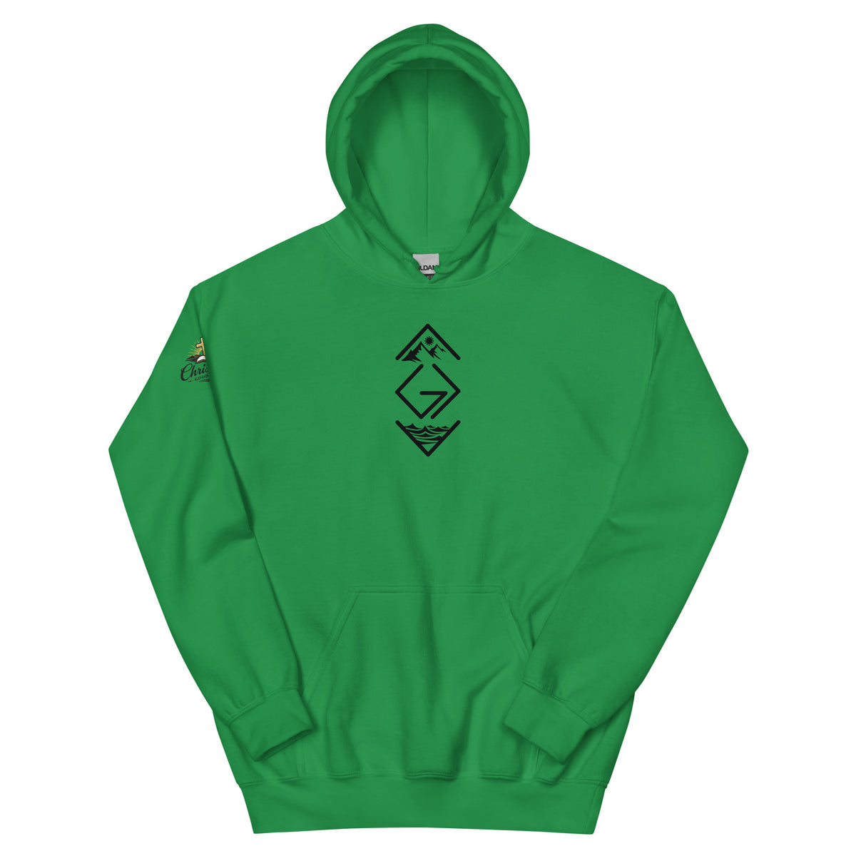 God is Greater Than Hoodie - Irish Green - Front View