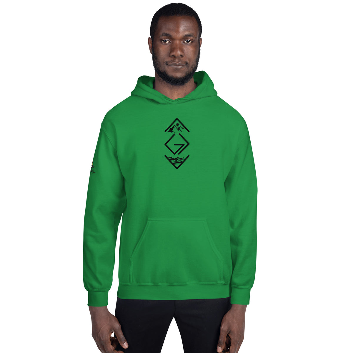 God is Greater Than Hoodie - Irish Green - Front View 2