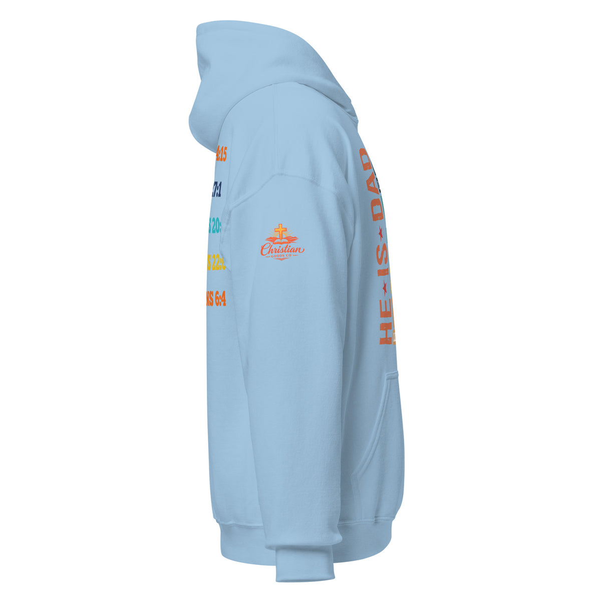He is Dad Hoodie - Light Blue - Right Side View