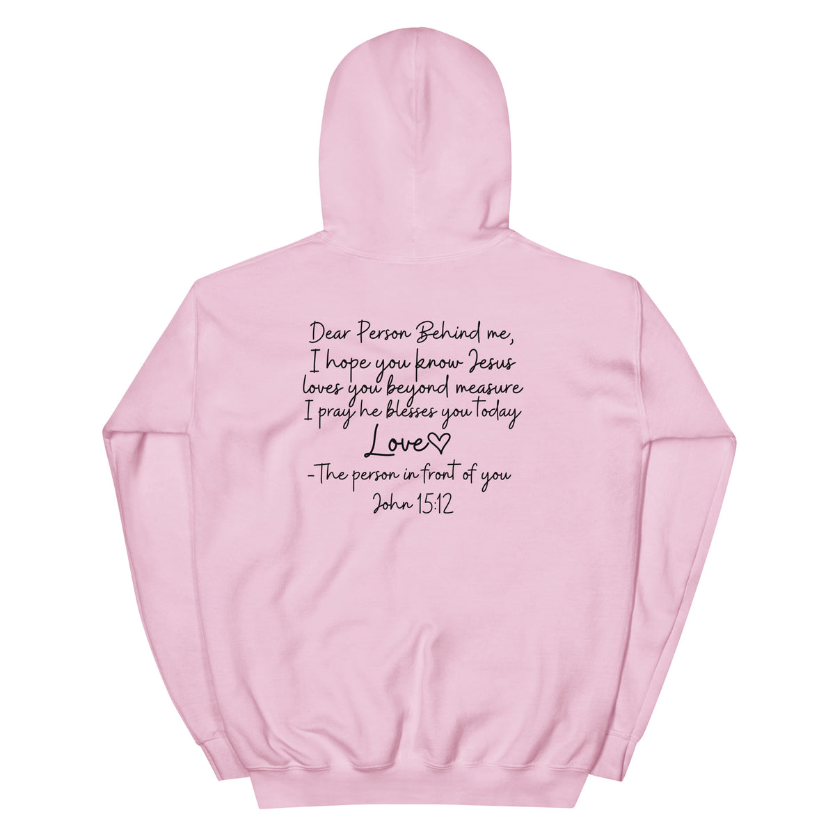 Love Like Jesus Hoodie - Light Pink - Back View