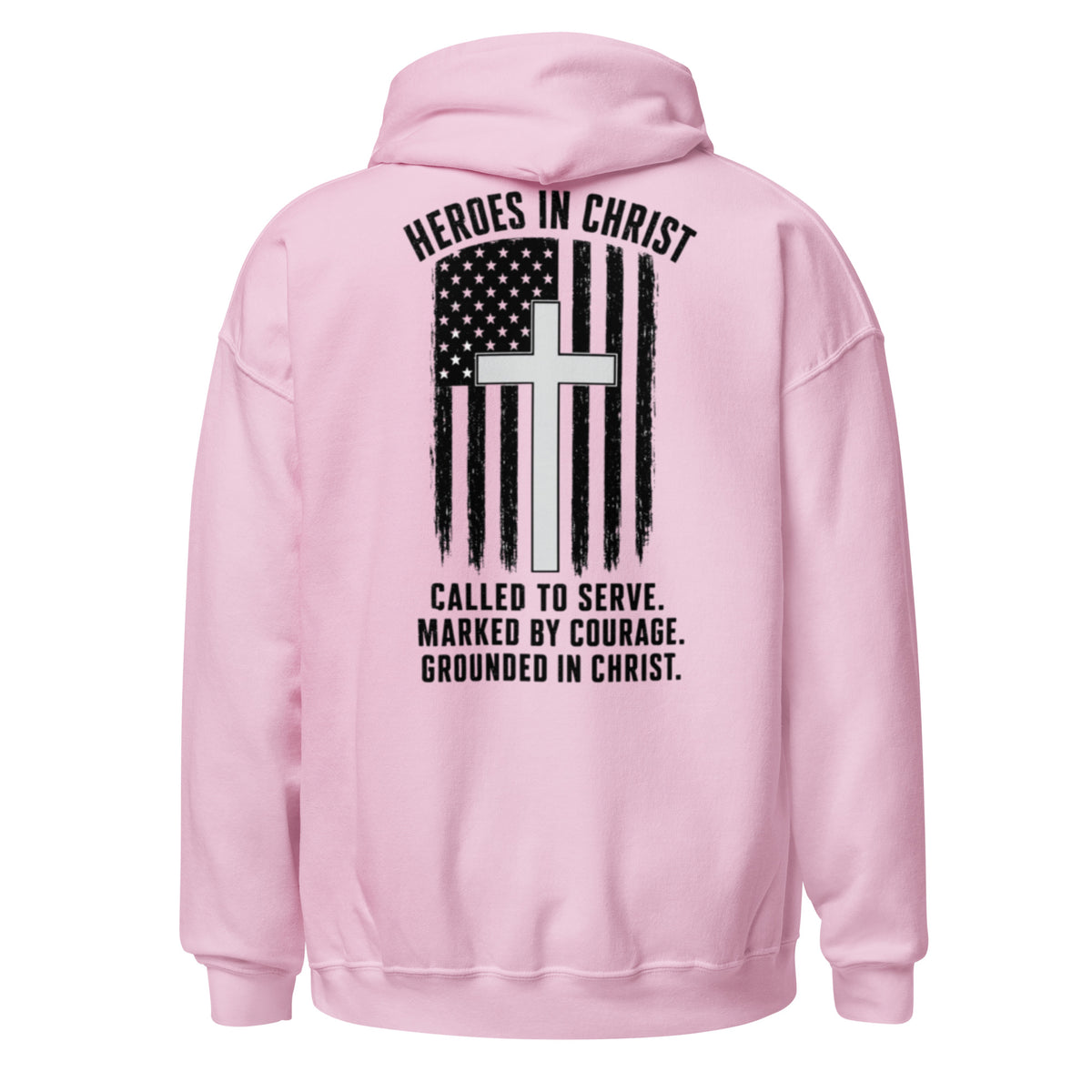 Heroes in Christ Healthcare Hoodie - Light Pink - Back View