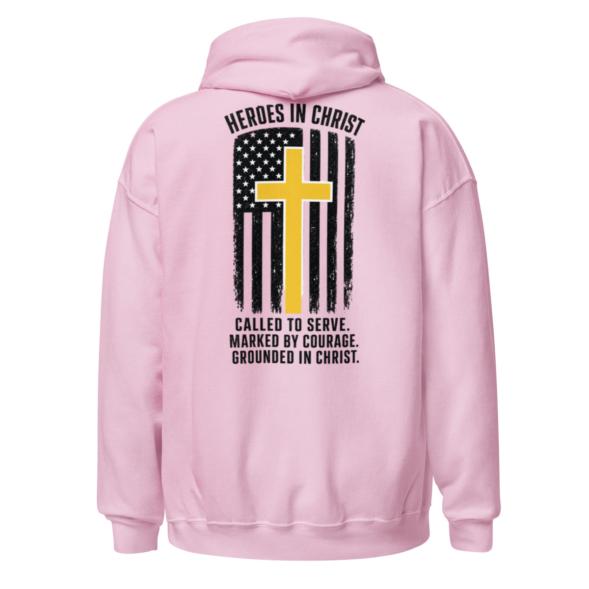 Heroes in Christ Dispatch Hoodie - Light Pink - Back View