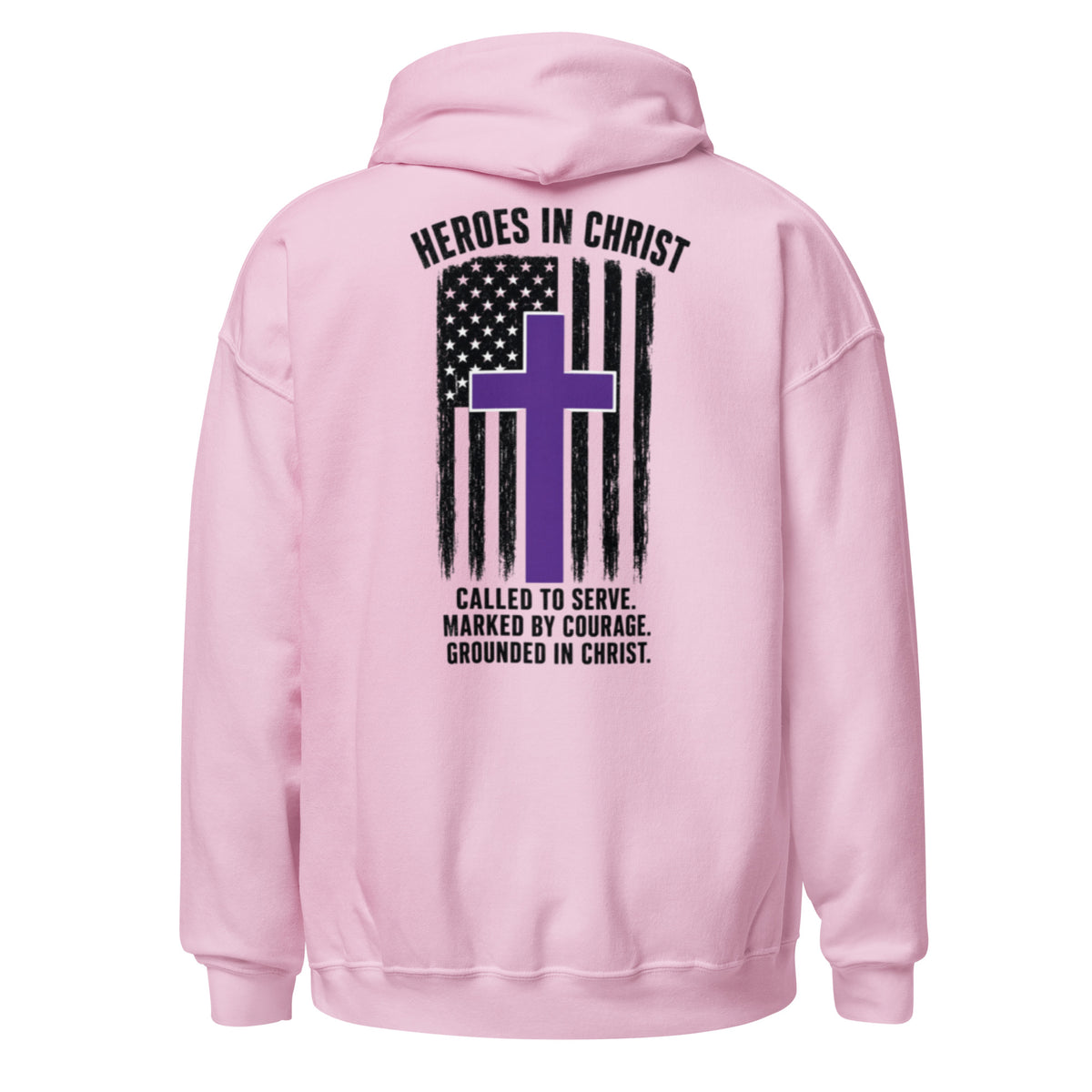 Heroes in Christ Security Hoodie - Light Pink - Back View