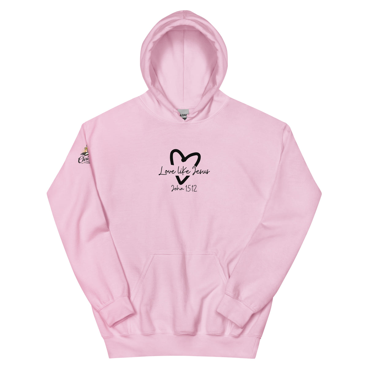Love Like Jesus Hoodie - Light Pink - Front View