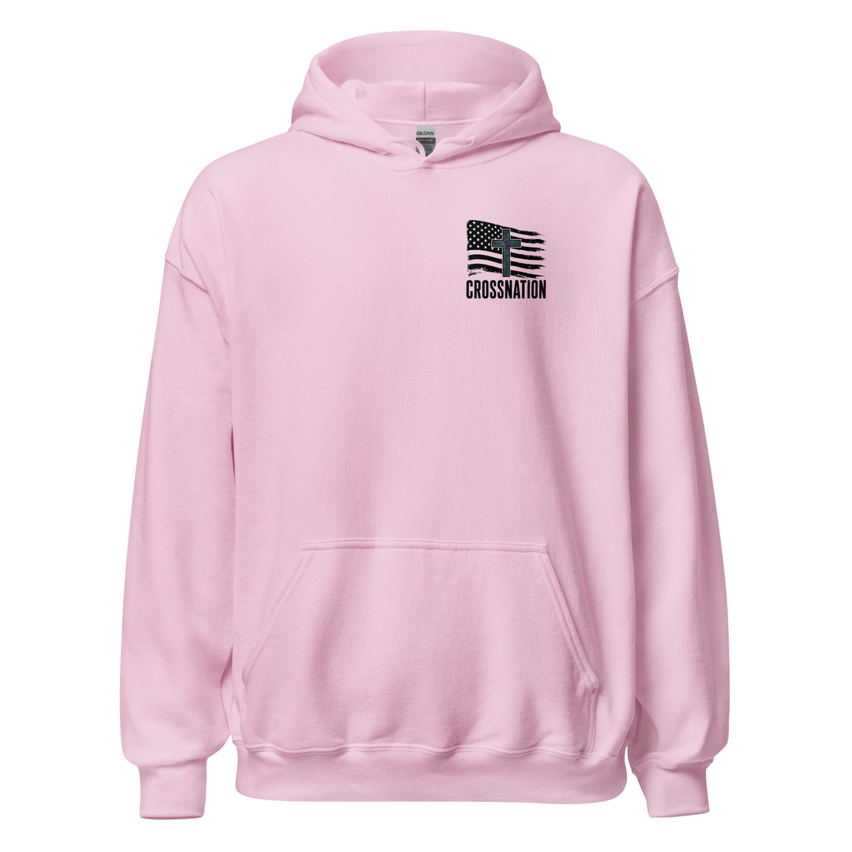 Heroes in Christ Navy Camo Hoodie - Light Pink - Front View
