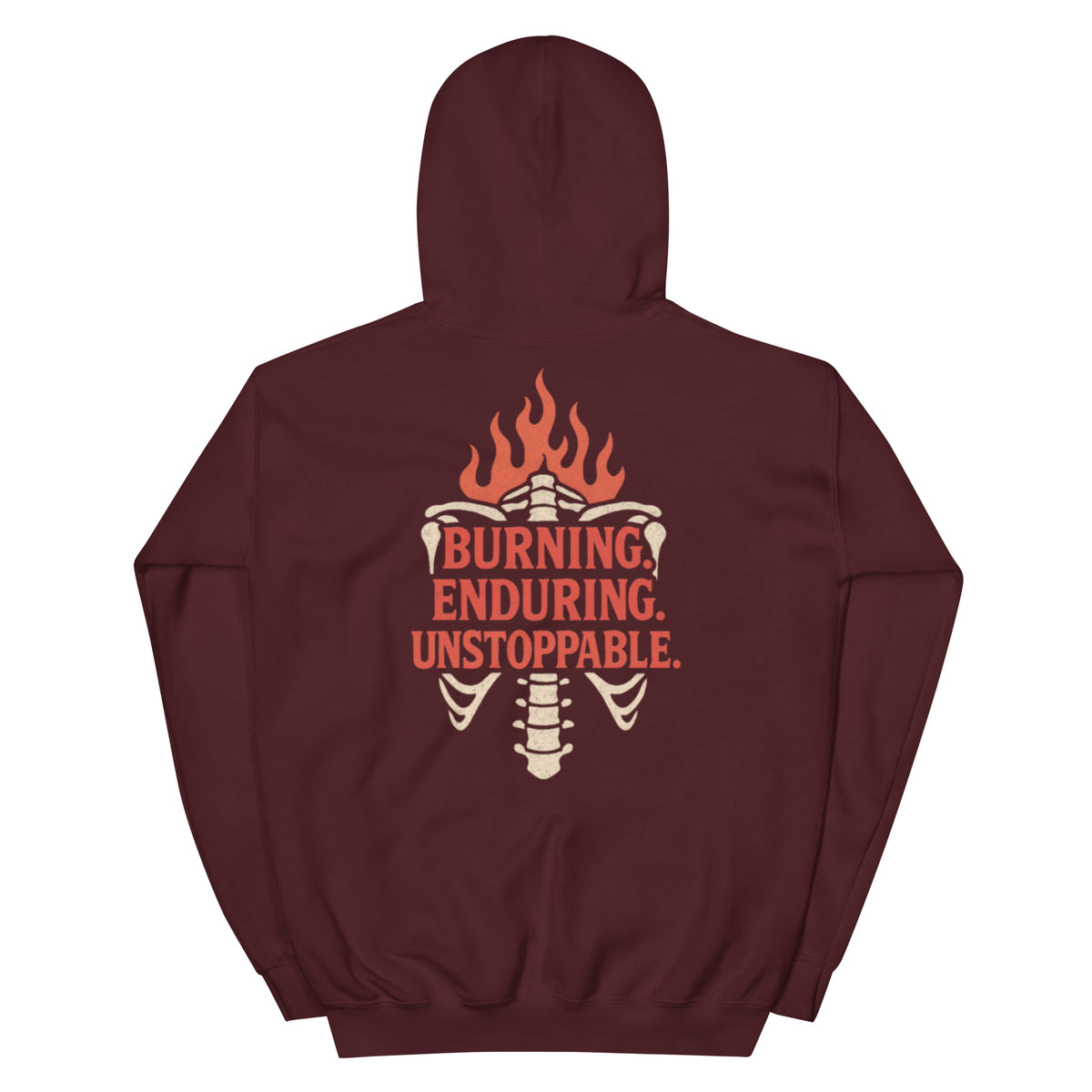 Fire in My Bones Hoodie - Maroon - Back View 2
