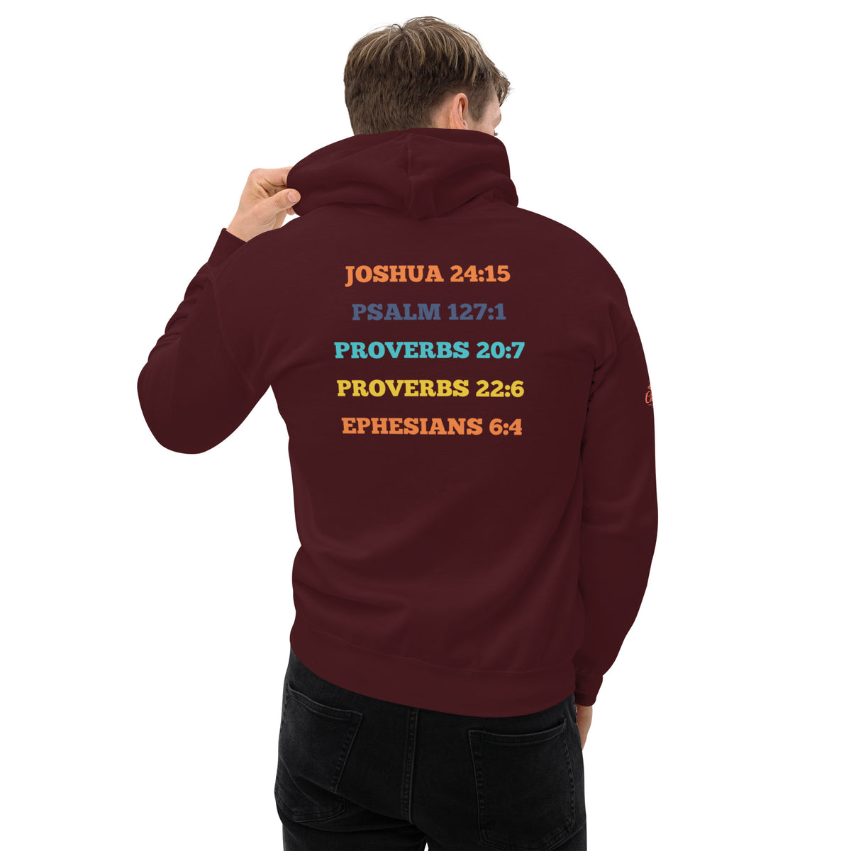 He is Dad Hoodie - Maroon - Back View