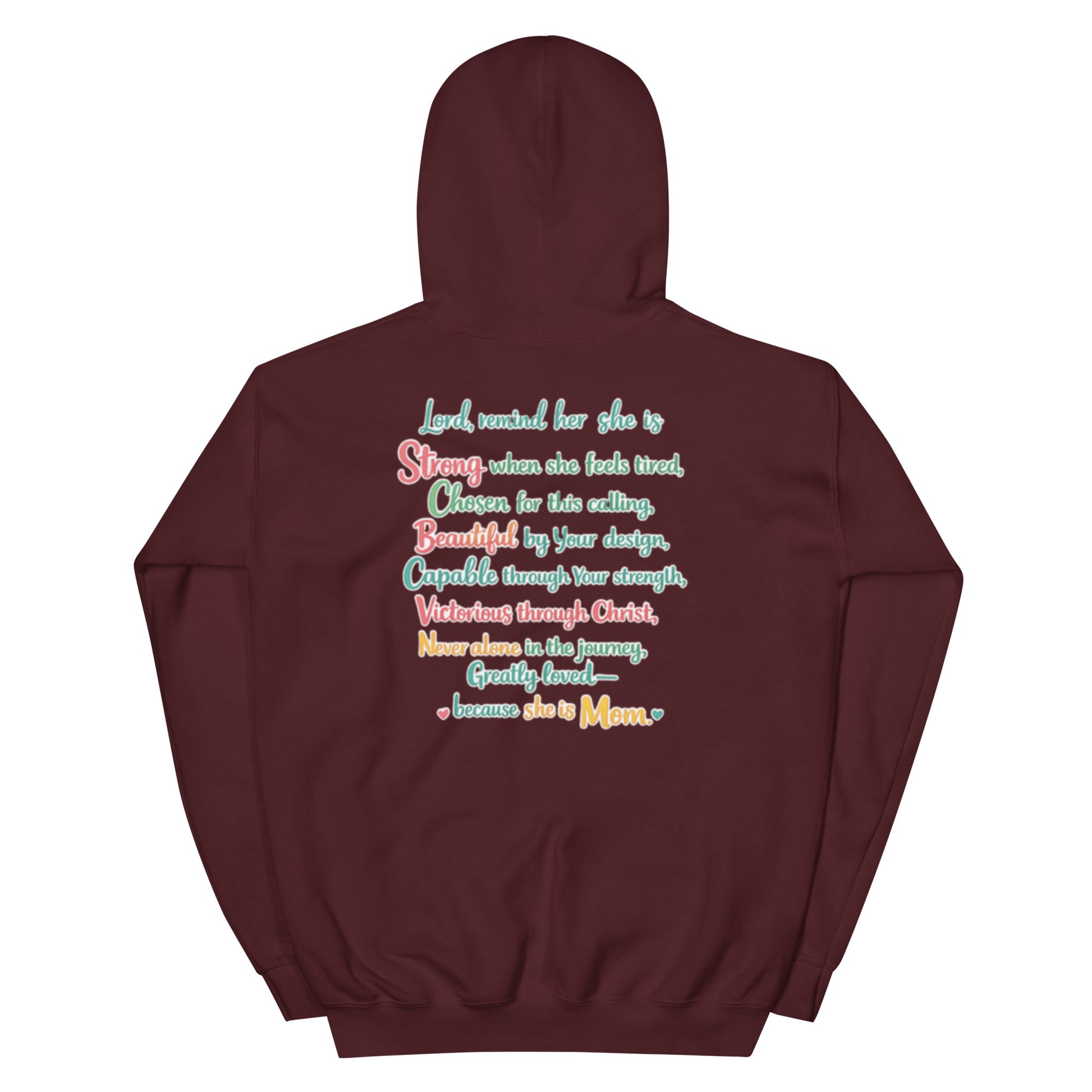 She is Mom Hoodie - Maroon - Back View