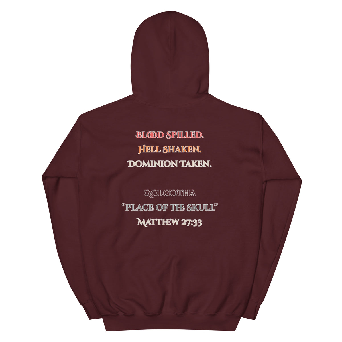 Place of the Skull Hoodie - Maroon - Back View