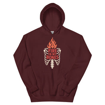Fire in My Bones Hoodie - Maroon - Front View