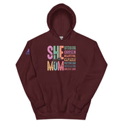 She is Mom Hoodie - Maroon - Front View 2