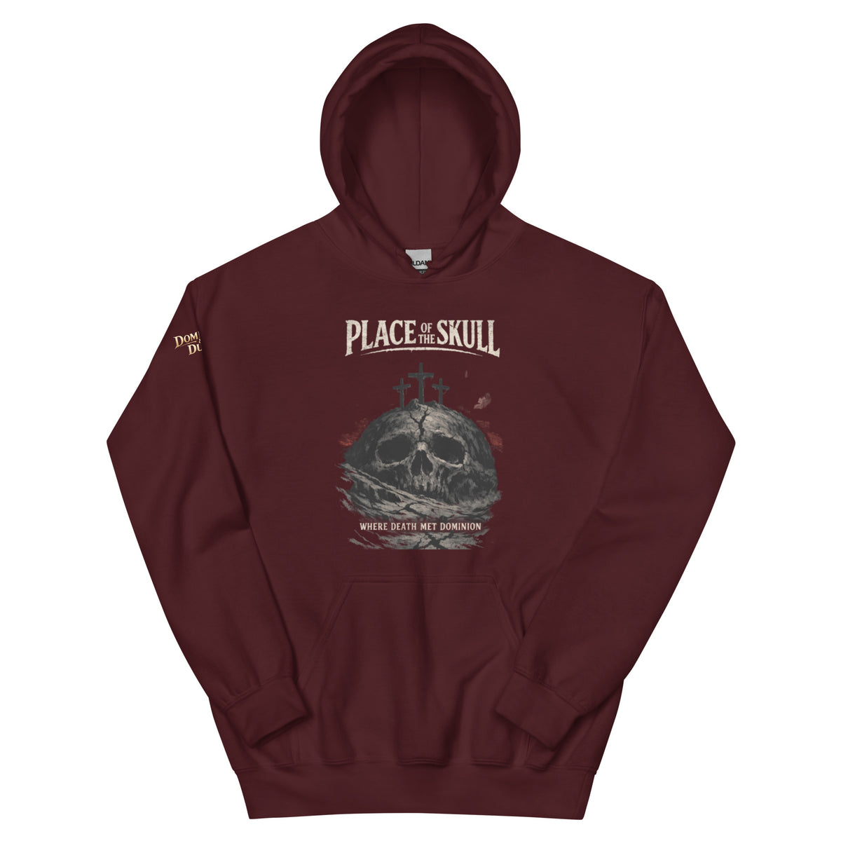 Place of the Skull Hoodie - Maroon - Front View