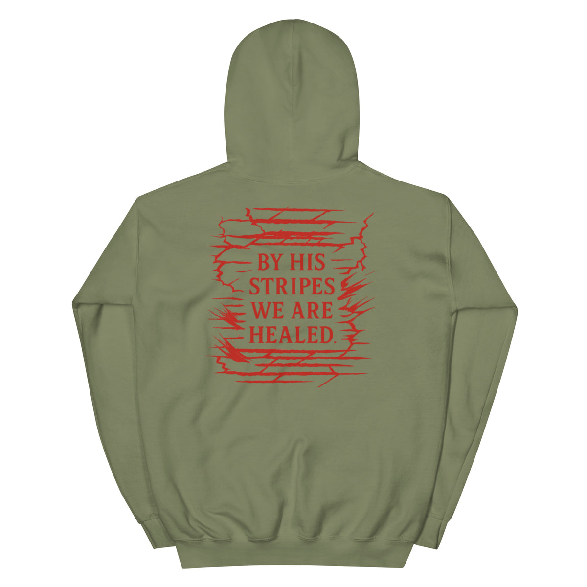 Marked by Stripes Hoodie - Military Green - Back View