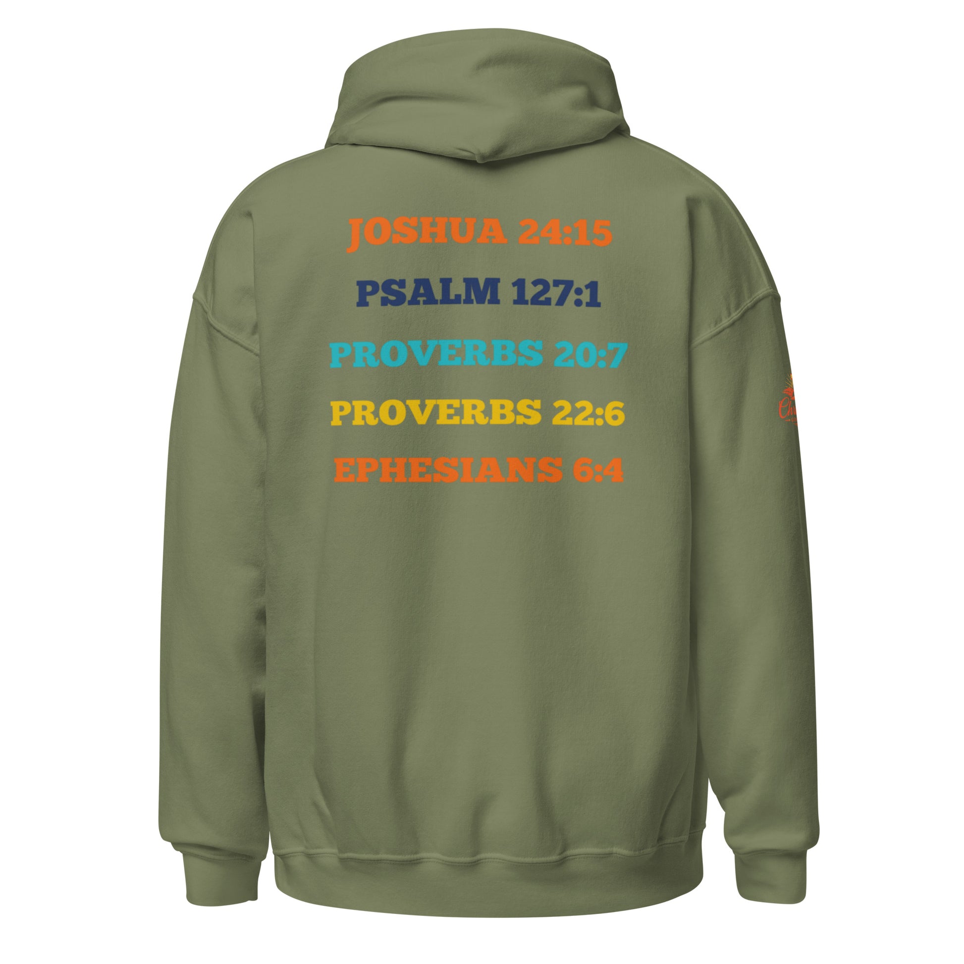 He is Dad Hoodie - Military Green - Back View