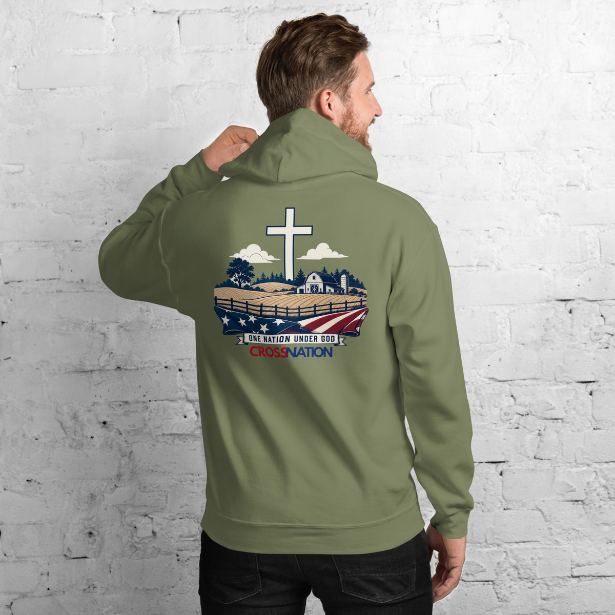 Heartland Hoodie - Military Green - Back View