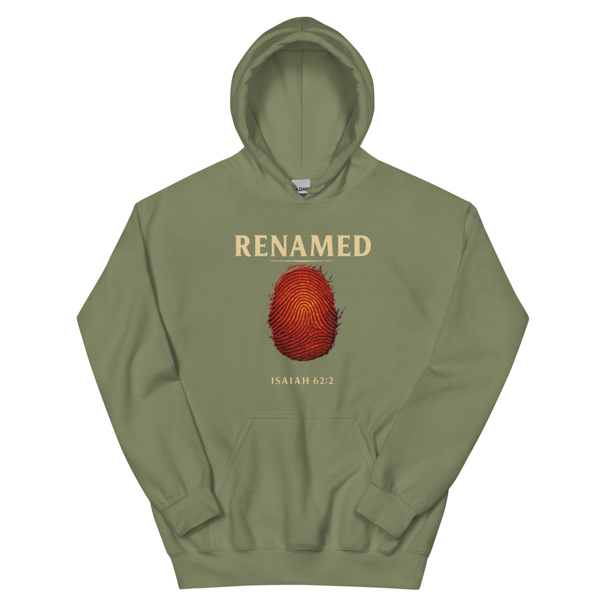 Renamed Hoodie - Military Green - Front View