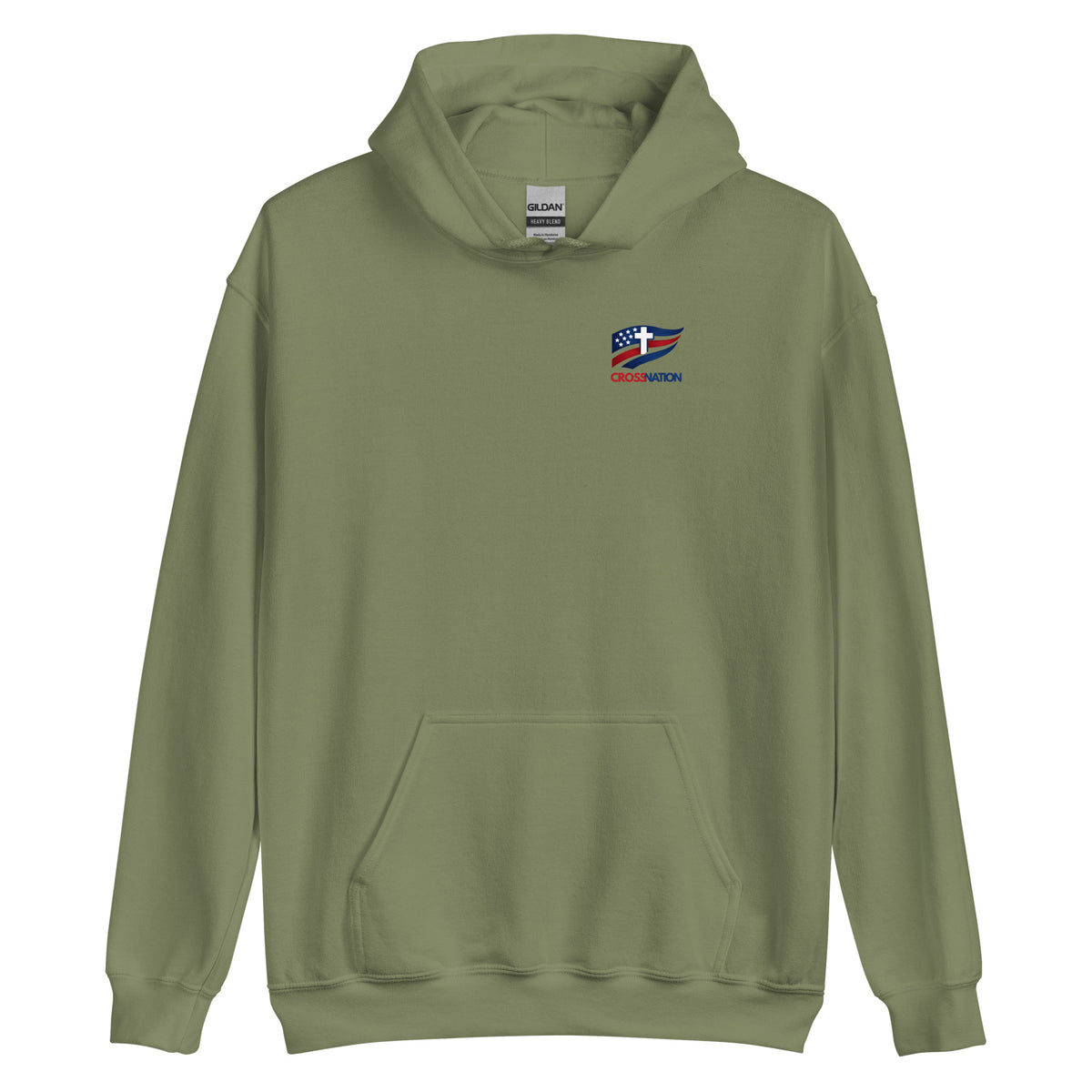 Victory in Christ Hoodie - Military Green - Front View