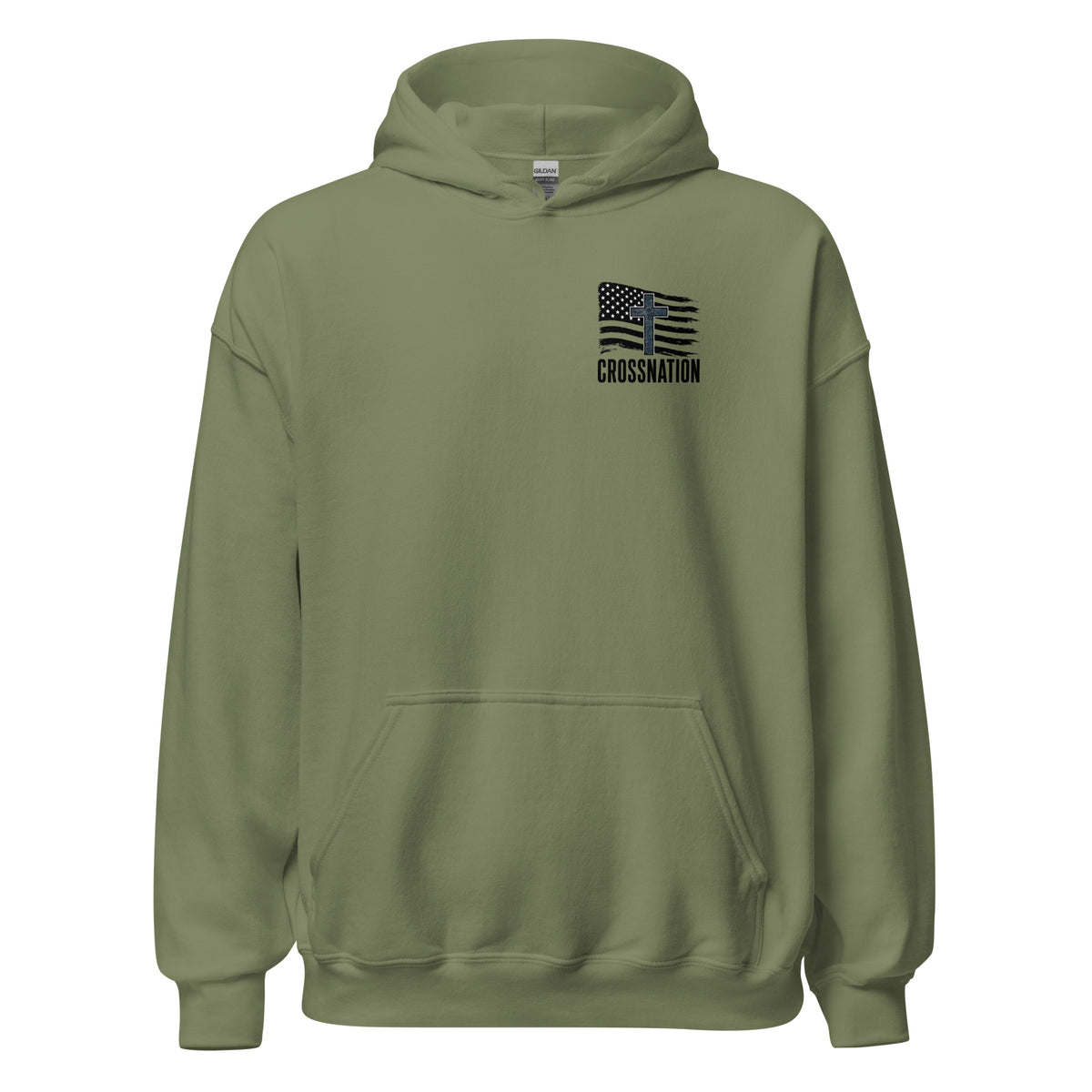 Heroes in Christ Navy Camo Hoodie - Military Green - Front View