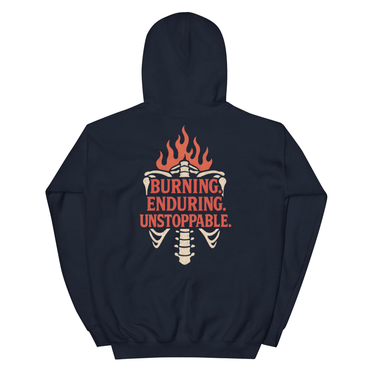Fire in My Bones Hoodie - Navy - Back View