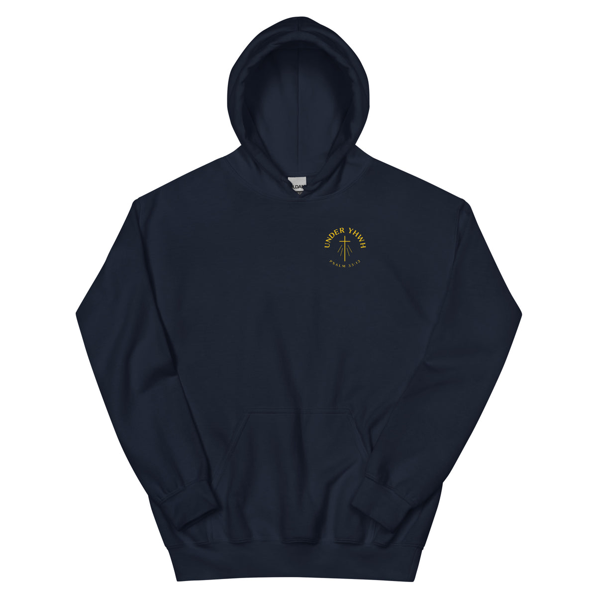 Under YHWH Banner Hoodie - Navy - Front View