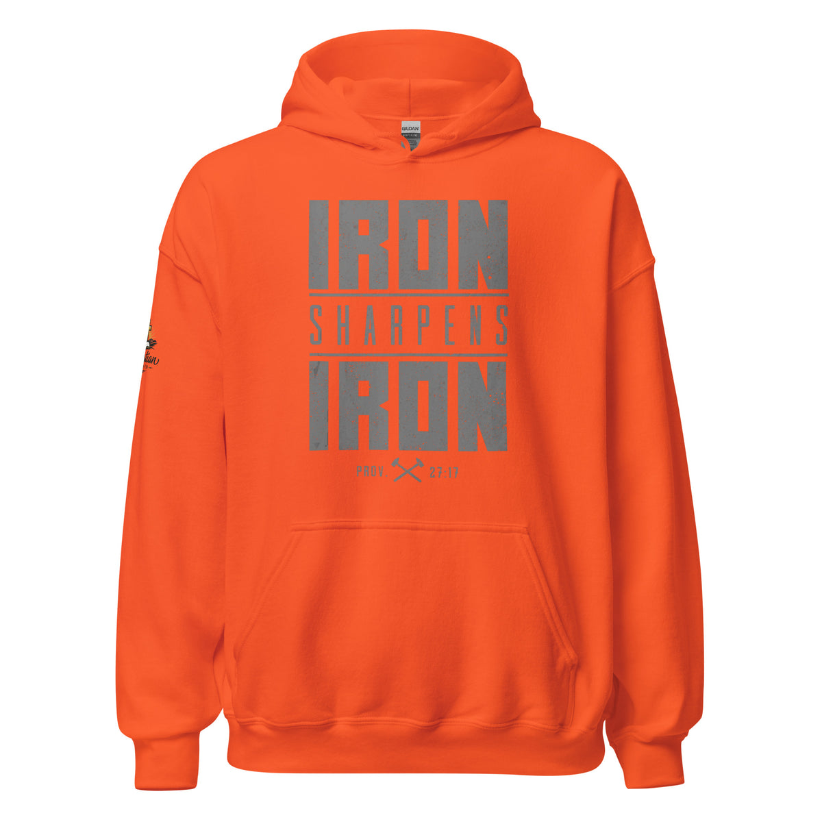 Men's Iron Sharpens Iron Hoodie - Orange - Front View