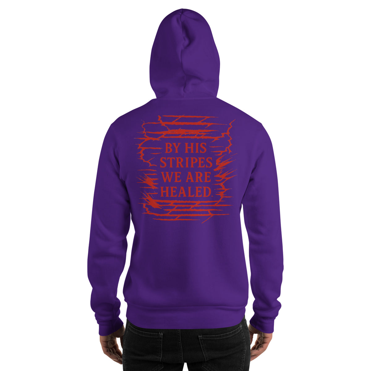 Marked by Stripes Hoodie - Purple - Back View