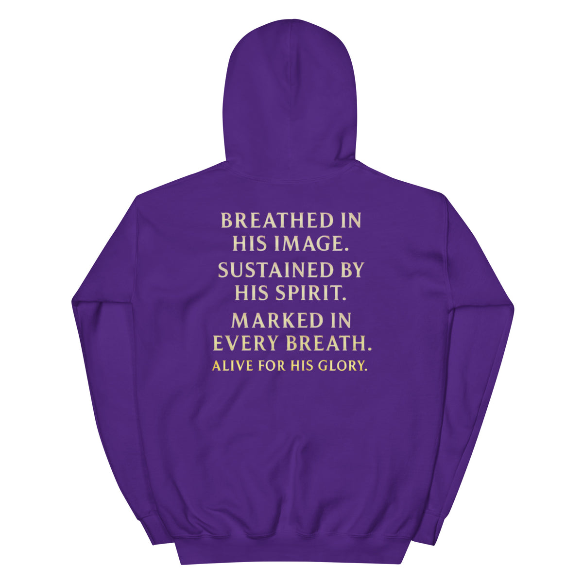 My Breath Bears His Name Hoodie - Purple - Back View