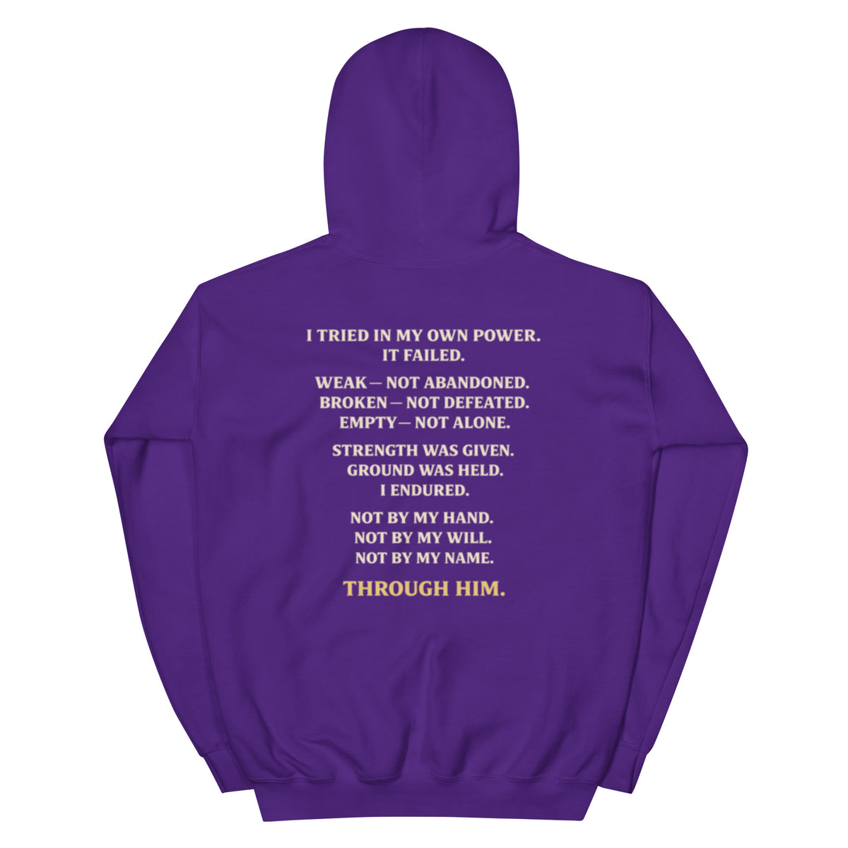 Through Him Women's Hoodie - Purple - Back View 2