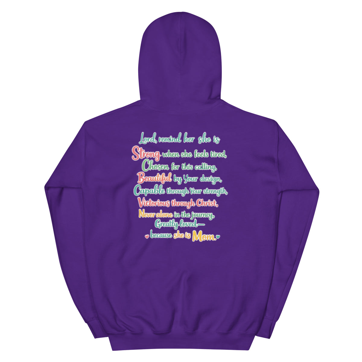 She is Mom Hoodie - Purple - Back View