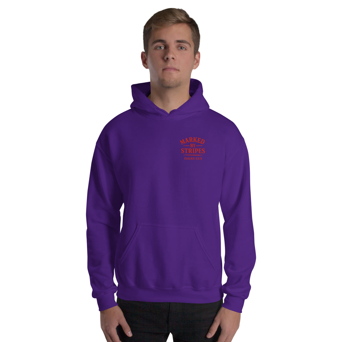 Marked by Stripes Hoodie - Purple - Front View 2