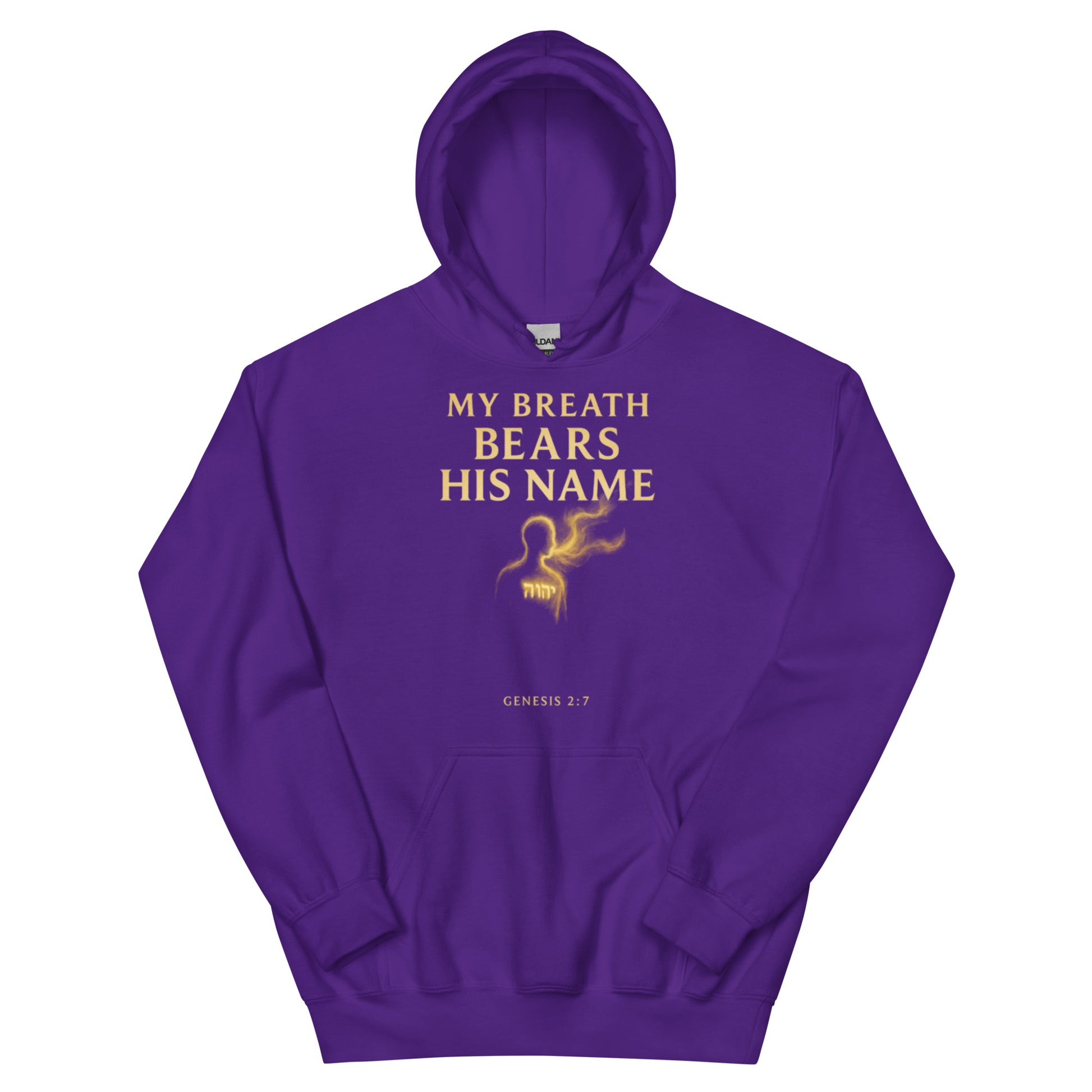 My Breath Bears His Name Hoodie - Purple - Front View
