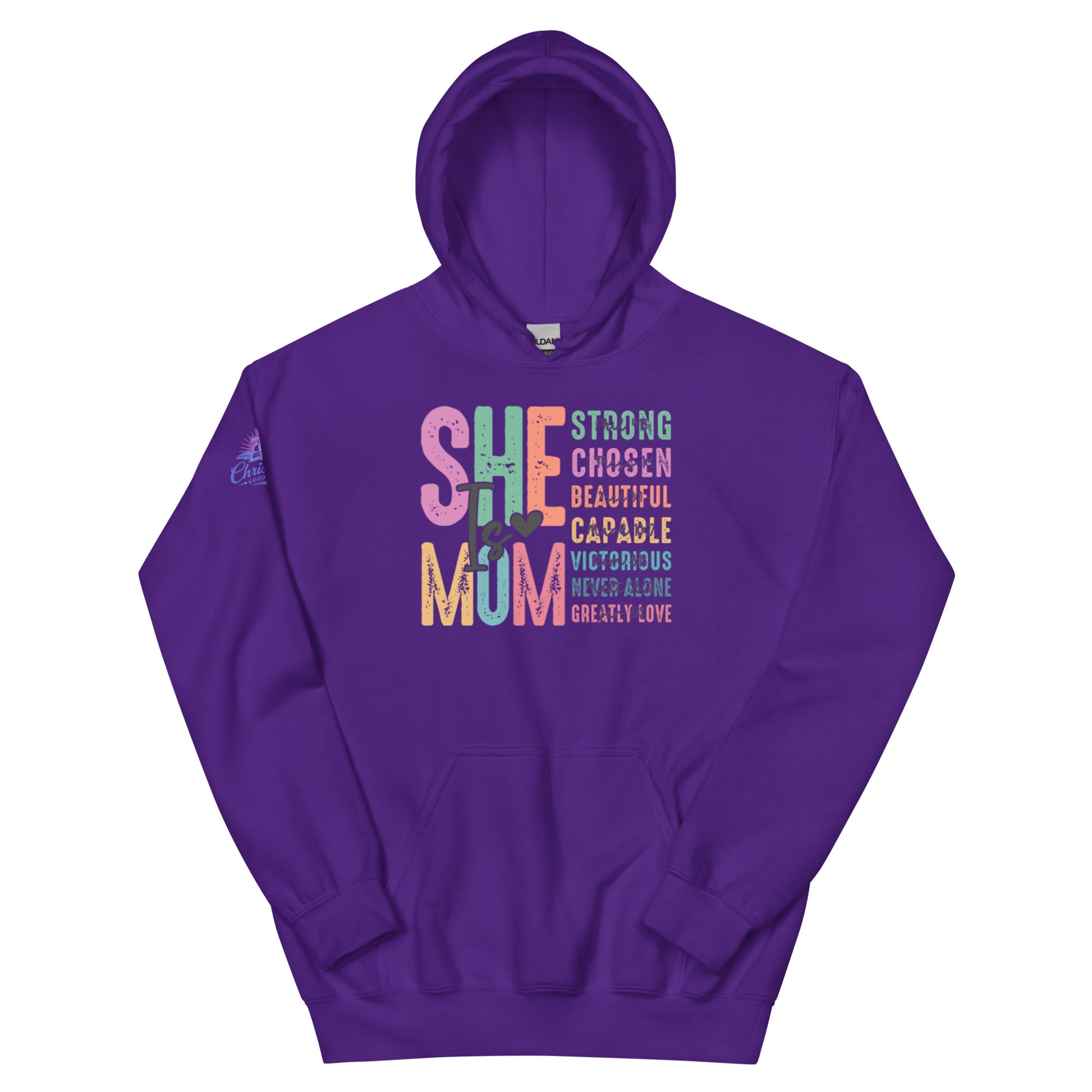 She is Mom Hoodie - Purple - Front View
